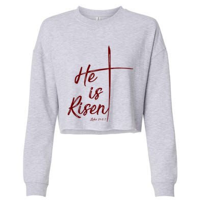 Christian Gift Bible Verse Inspirational Gift He Is Risen Cool Gift Cropped Pullover Crew