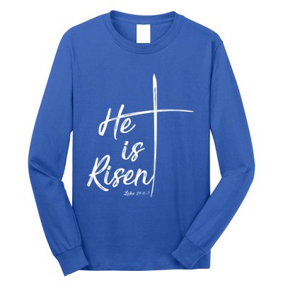 Christian Gift Bible Verse Inspirational Gift He Is Risen Cool Gift Long Sleeve Shirt