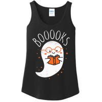 Cute Ghost Book Reading Halloween Teacher Top Ladies Essential Tank