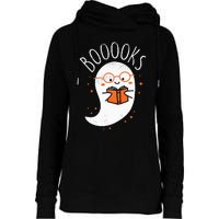 Cute Ghost Book Reading Halloween Teacher Top Womens Funnel Neck Pullover Hood