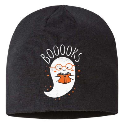 Cute Ghost Book Reading Halloween Teacher Top Sustainable Beanie