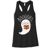 Cute Ghost Book Reading Halloween Teacher Top Women's Racerback Tank