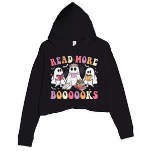 Cute Ghost Book Read More Books Funny Teachers Halloweengift Crop Fleece Hoodie