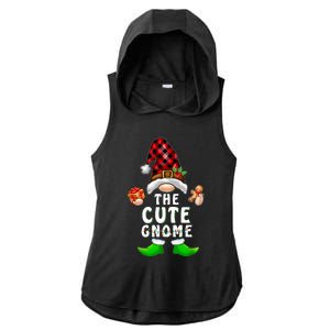 Cute Gnome Buffalo Plaid Matching Family Christmas Pajama Ladies PosiCharge Tri-Blend Wicking Draft Hoodie Tank