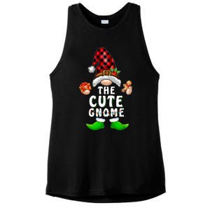 Cute Gnome Buffalo Plaid Matching Family Christmas Pajama Ladies PosiCharge Tri-Blend Wicking Tank