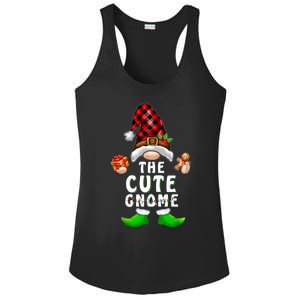 Cute Gnome Buffalo Plaid Matching Family Christmas Pajama Ladies PosiCharge Competitor Racerback Tank