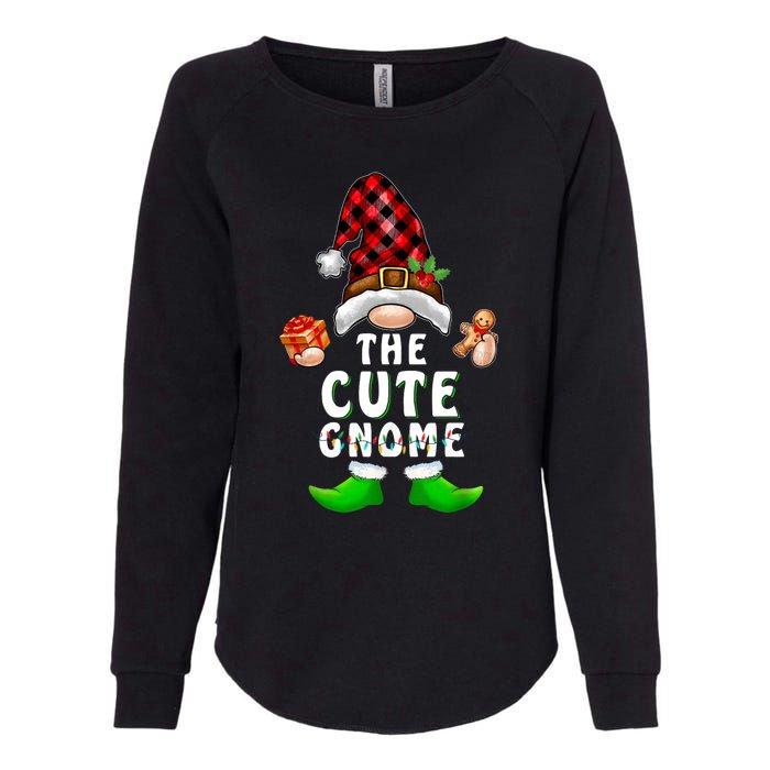 Cute Gnome Buffalo Plaid Matching Family Christmas Pajama Womens California Wash Sweatshirt