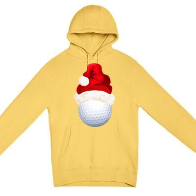 Christmas Golf Ball Santa Hat Funny Xmas Game Sport Funny Gift Premium Pullover Hoodie