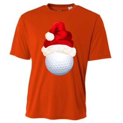 Christmas Golf Ball Santa Hat Funny Xmas Game Sport Funny Gift Cooling Performance Crew T-Shirt