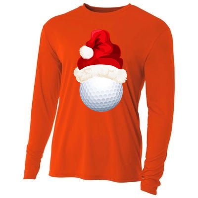 Christmas Golf Ball Santa Hat Funny Xmas Game Sport Funny Gift Cooling Performance Long Sleeve Crew