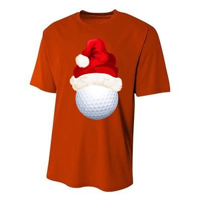 Christmas Golf Ball Santa Hat Funny Xmas Game Sport Funny Gift Performance Sprint T-Shirt