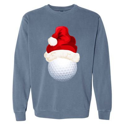 Christmas Golf Ball Santa Hat Funny Xmas Game Sport Funny Gift Garment-Dyed Sweatshirt