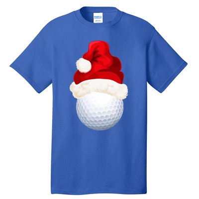 Christmas Golf Ball Santa Hat Funny Xmas Game Sport Funny Gift Tall T-Shirt