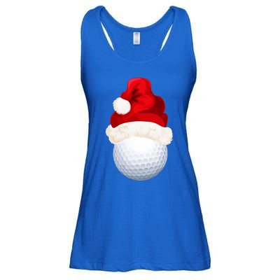 Christmas Golf Ball Santa Hat Funny Xmas Game Sport Funny Gift Ladies Essential Flowy Tank