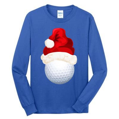 Christmas Golf Ball Santa Hat Funny Xmas Game Sport Funny Gift Tall Long Sleeve T-Shirt