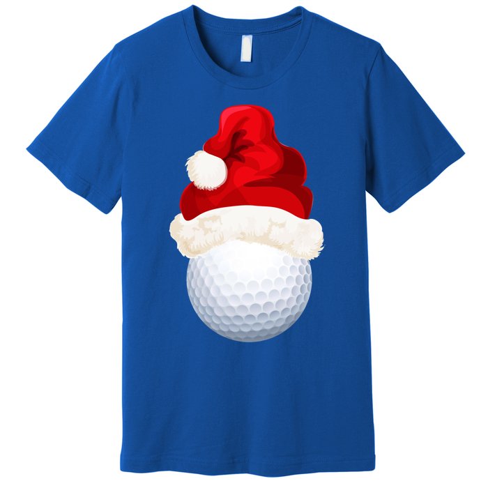 Christmas Golf Ball Santa Hat Funny Xmas Game Sport Funny Gift Premium T-Shirt