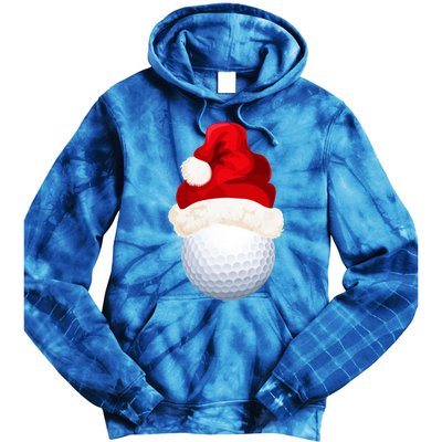 Christmas Golf Ball Santa Hat Funny Xmas Game Sport Funny Gift Tie Dye Hoodie