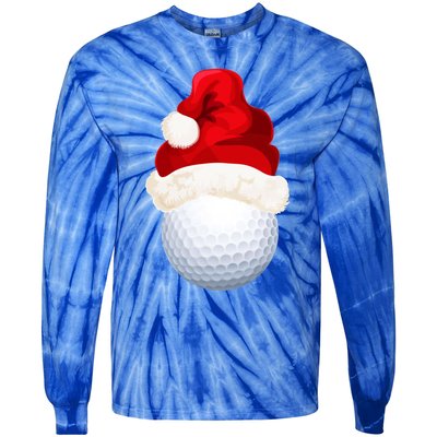 Christmas Golf Ball Santa Hat Funny Xmas Game Sport Funny Gift Tie-Dye Long Sleeve Shirt