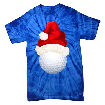 Christmas Golf Ball Santa Hat Funny Xmas Game Sport Funny Gift Tie-Dye T-Shirt