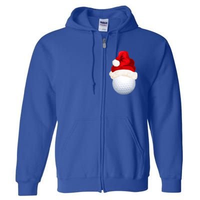 Christmas Golf Ball Santa Hat Funny Xmas Game Sport Funny Gift Full Zip Hoodie