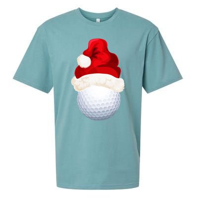 Christmas Golf Ball Santa Hat Funny Xmas Game Sport Funny Gift Sueded Cloud Jersey T-Shirt