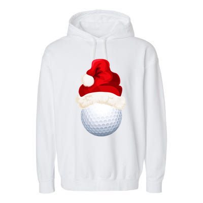 Christmas Golf Ball Santa Hat Funny Xmas Game Sport Funny Gift Garment-Dyed Fleece Hoodie