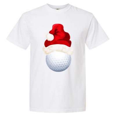 Christmas Golf Ball Santa Hat Funny Xmas Game Sport Funny Gift Garment-Dyed Heavyweight T-Shirt