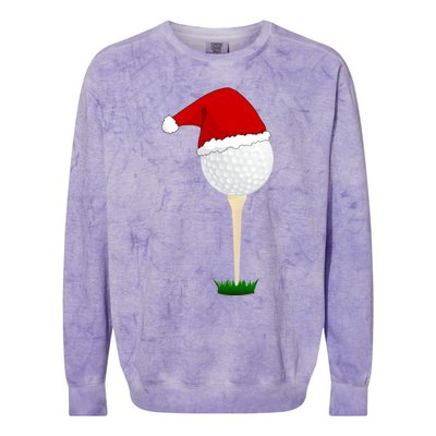 Christmas Golf Ball Santa Hat Cool Gift Colorblast Crewneck Sweatshirt