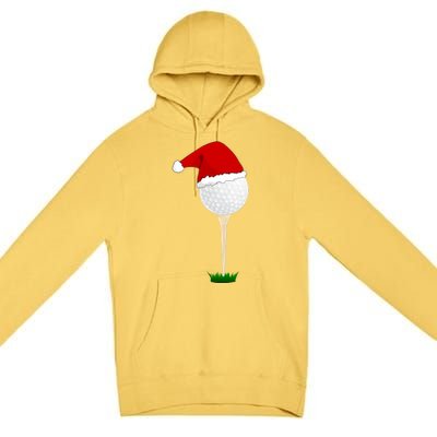 Christmas Golf Ball Santa Hat Cool Gift Premium Pullover Hoodie