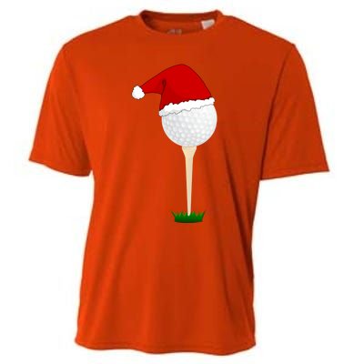 Christmas Golf Ball Santa Hat Cool Gift Cooling Performance Crew T-Shirt