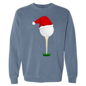 Christmas Golf Ball Santa Hat Cool Gift Garment-Dyed Sweatshirt