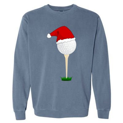 Christmas Golf Ball Santa Hat Cool Gift Garment-Dyed Sweatshirt