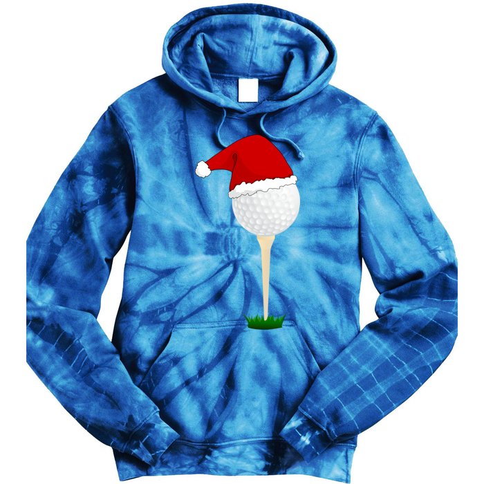 Christmas Golf Ball Santa Hat Cool Gift Tie Dye Hoodie