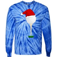 Christmas Golf Ball Santa Hat Cool Gift Tie-Dye Long Sleeve Shirt