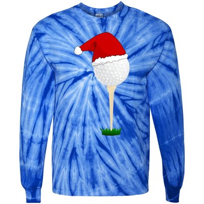 Christmas Golf Ball Santa Hat Cool Gift Tie-Dye Long Sleeve Shirt