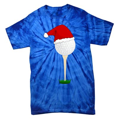 Christmas Golf Ball Santa Hat Cool Gift Tie-Dye T-Shirt