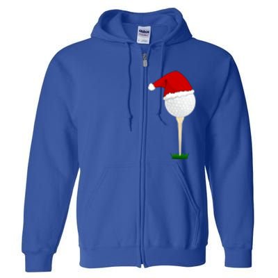 Christmas Golf Ball Santa Hat Cool Gift Full Zip Hoodie