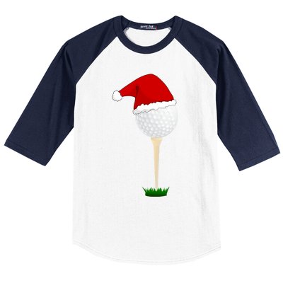 Christmas Golf Ball Santa Hat Cool Gift Baseball Sleeve Shirt