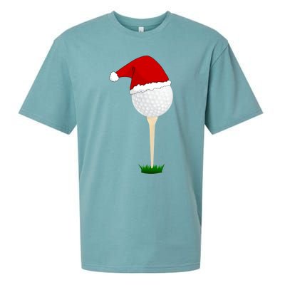 Christmas Golf Ball Santa Hat Cool Gift Sueded Cloud Jersey T-Shirt