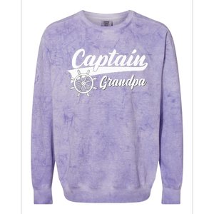 Captain Grandpa Boating Anchors & Wheel | Boat Captain Colorblast Crewneck Sweatshirt