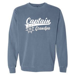 Captain Grandpa Boating Anchors & Wheel | Boat Captain Garment-Dyed Sweatshirt