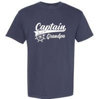 Captain Grandpa Boating Anchors & Wheel | Boat Captain Garment-Dyed Heavyweight T-Shirt