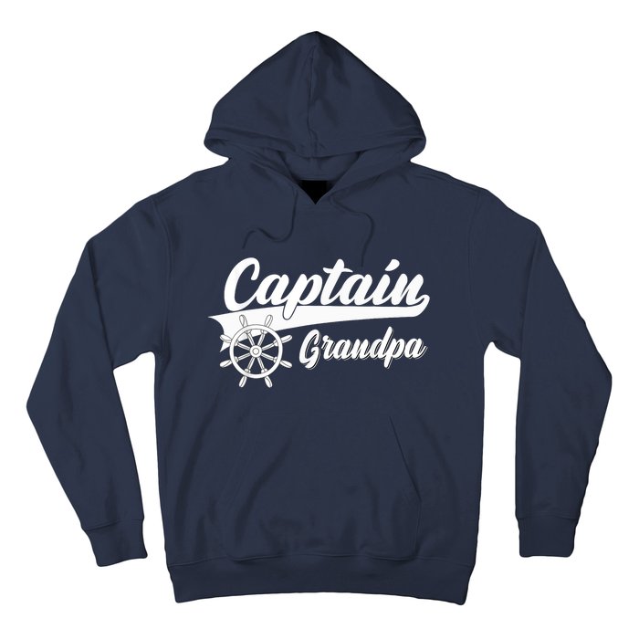 Captain Grandpa Boating Anchors & Wheel | Boat Captain Hoodie