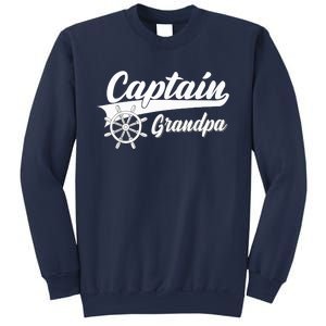 Captain Grandpa Boating Anchors & Wheel | Boat Captain Sweatshirt