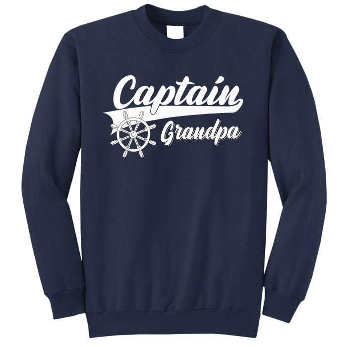 Captain Grandpa Boating Anchors & Wheel | Boat Captain Sweatshirt