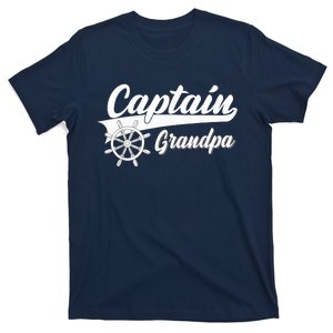 Captain Grandpa Boating Anchors & Wheel | Boat Captain T-Shirt