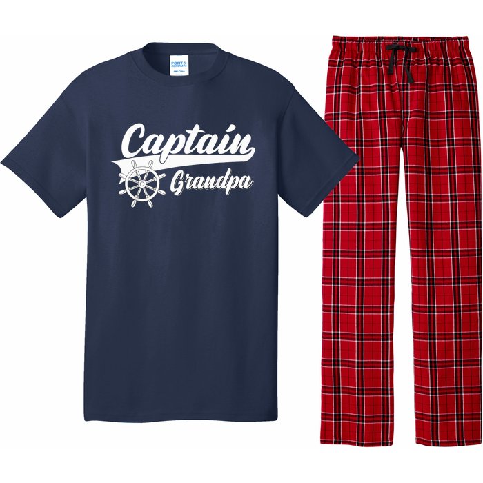 Captain Grandpa Boating Anchors & Wheel | Boat Captain Pajama Set