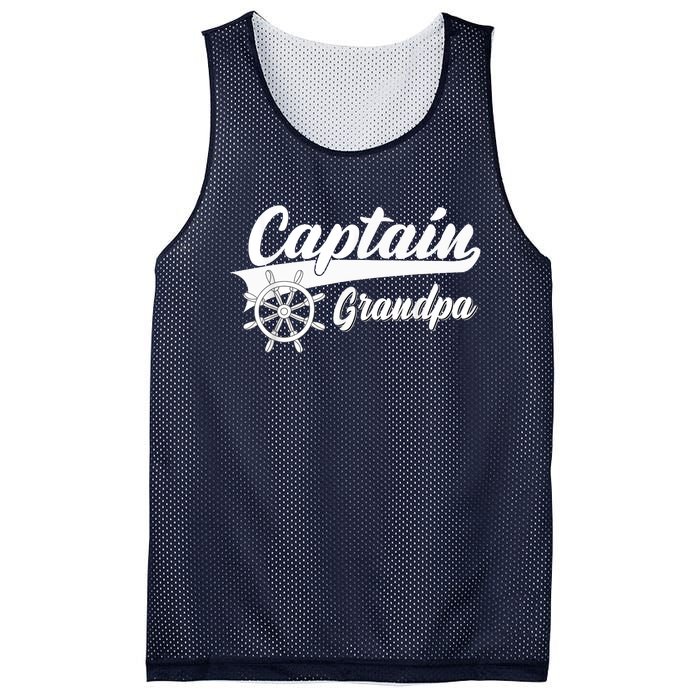 Captain Grandpa Boating Anchors & Wheel | Boat Captain Mesh Reversible Basketball Jersey Tank