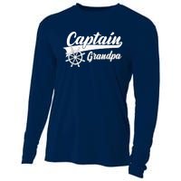 Captain Grandpa Boating Anchors & Wheel | Boat Captain Cooling Performance Long Sleeve Crew