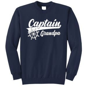 Captain Grandpa Boating Anchors & Wheel | Boat Captain Tall Sweatshirt